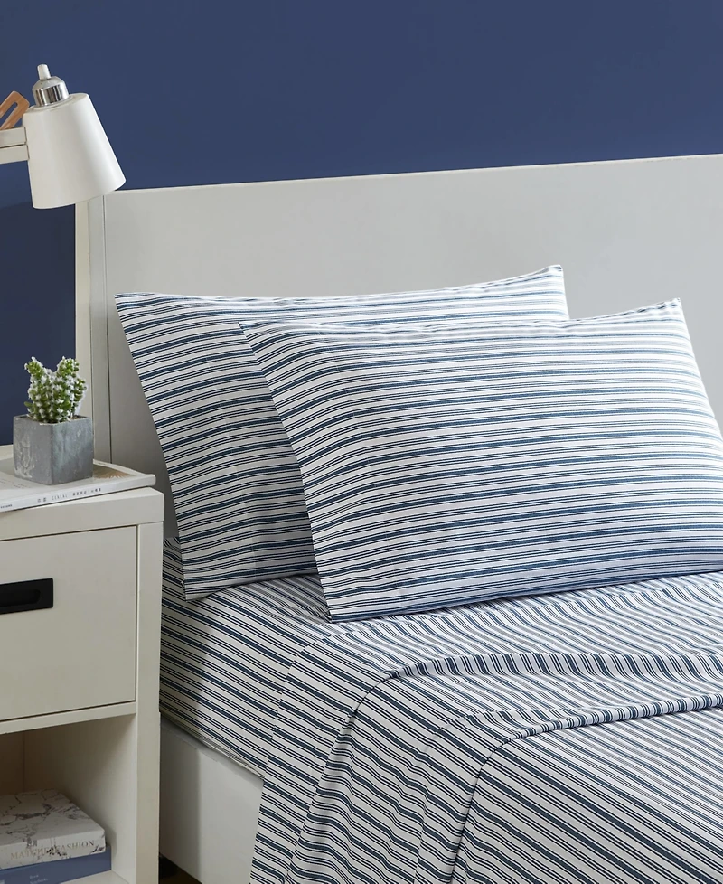 Nautica Coleridge Stripe Cotton Percale -Piece Sheet Set