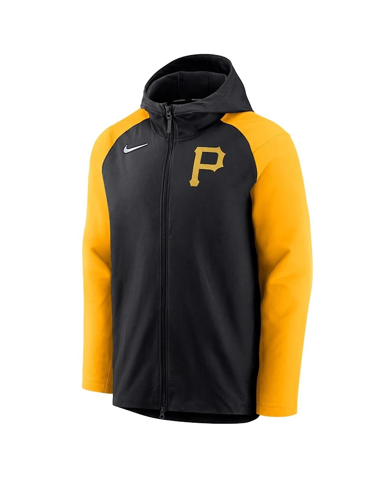 Men's Nike Black, Gold Pittsburgh Pirates Authentic Collection Performance Raglan Full-Zip Hoodie