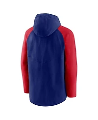 Men's Nike Royal, Red Texas Rangers Authentic Collection Performance Raglan Full-Zip Hoodie