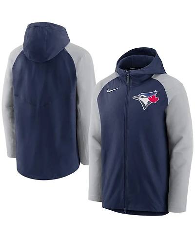 Men's Nike Navy, Gray Toronto Blue Jays Authentic Collection Performance Raglan Full-Zip Hoodie