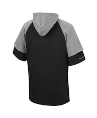 Men's Mitchell & Ness Black Las Vegas Raiders Home Advantage Raglan Short Sleeve Pullover Hoodie