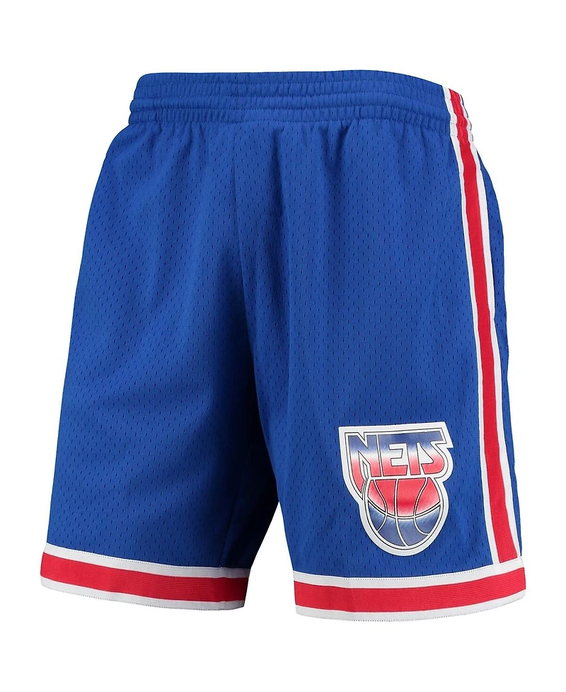 Men's Mitchell & Ness Blue New Jersey Nets Hardwood Classics Primary Logo Swingman Shorts