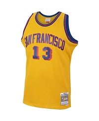 Men's Mitchell & Ness Wilt Chamberlain Gold San Francisco Warriors 1962-63 Hardwood Classics Swingman Jersey