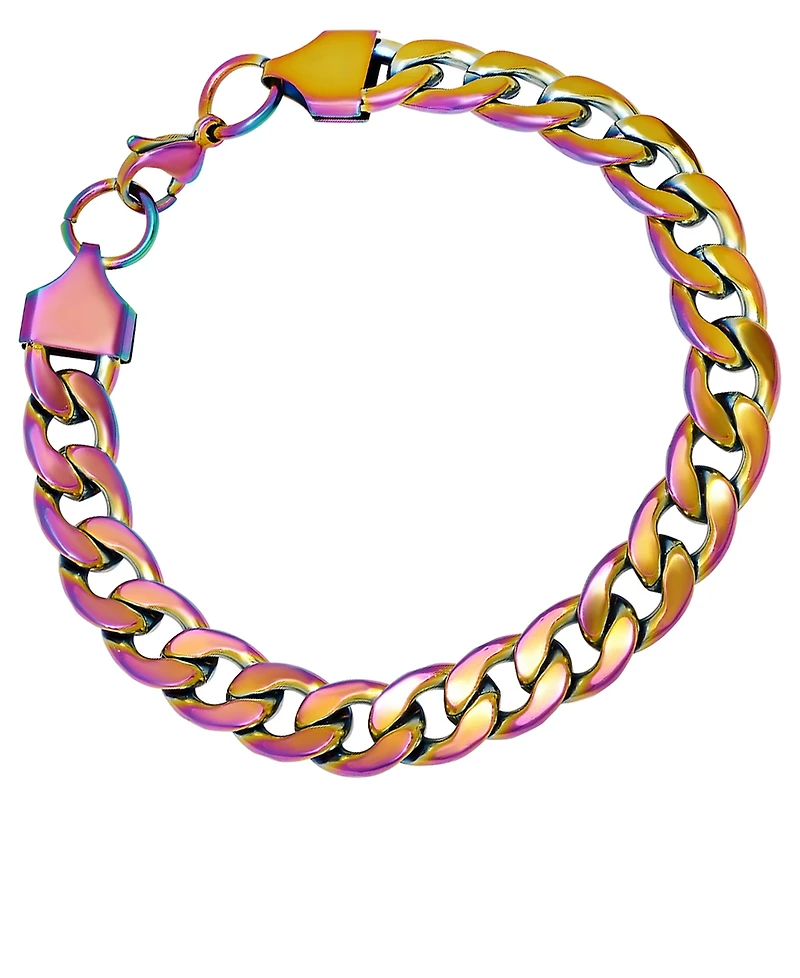 Steeltime Men's Ion Plating Stainless Steel Cuban Link Bracelet