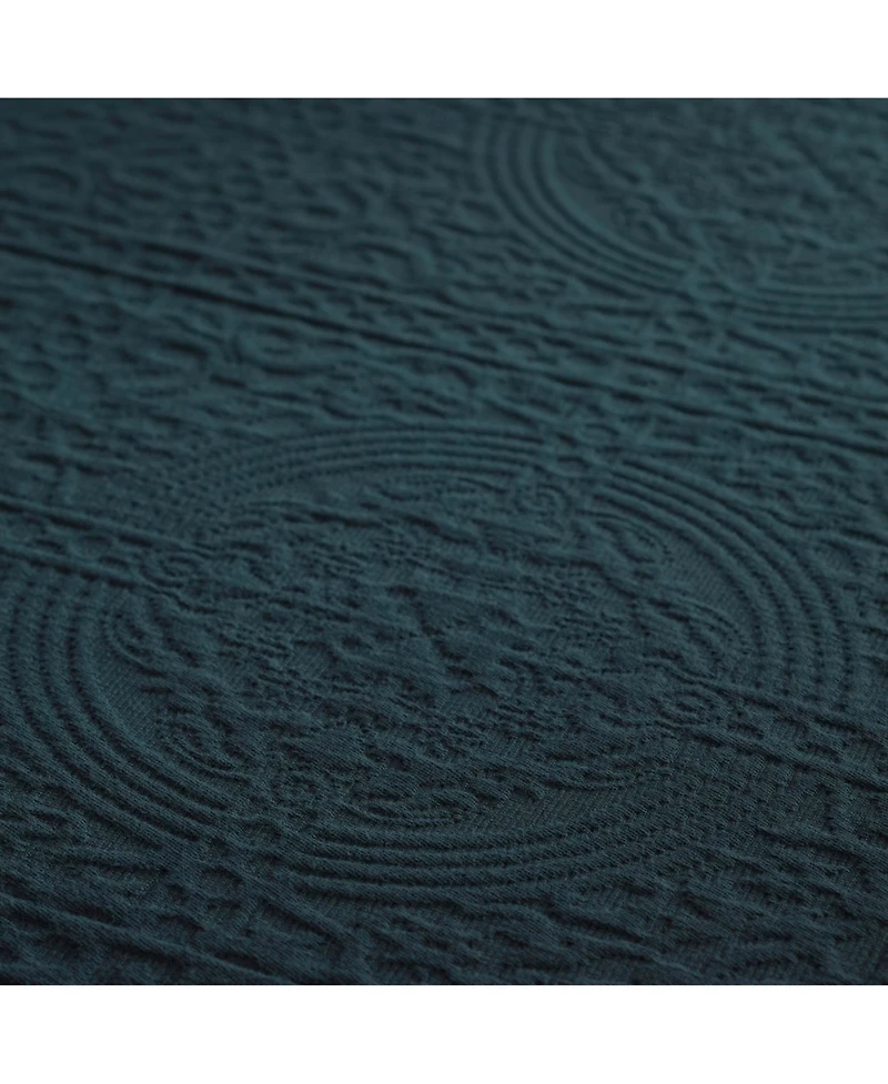 Superior 100% Cotton Fleur De Lis Medallion All-Season -Piece Coverlet Set