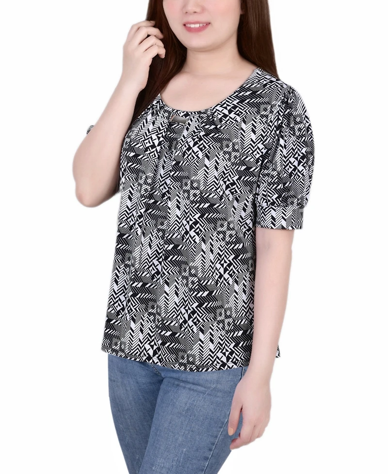 Women's Missy Short Sleeve Balloon Top