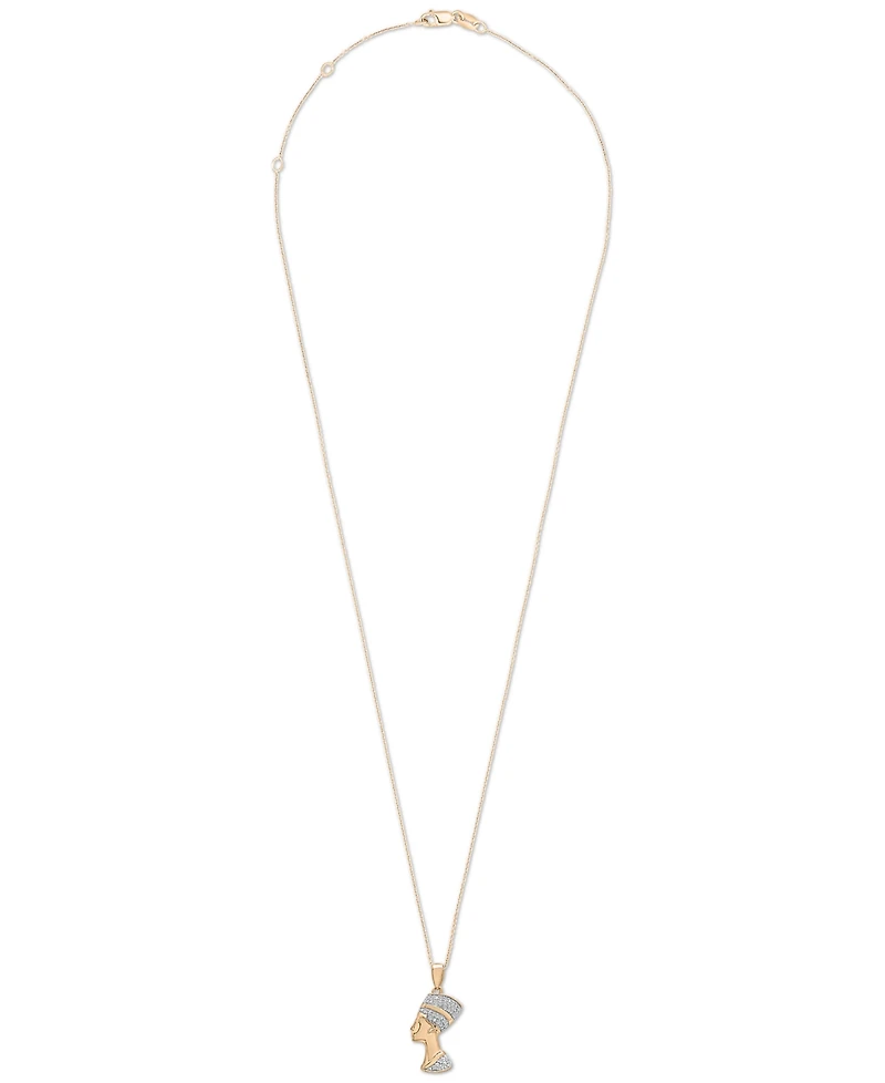 Wrapped Diamond Nefertiti 20" Pendant Necklace (1/10 ct. t.w.) in 14k Gold-Plated Sterling Silver, Created for Macy's