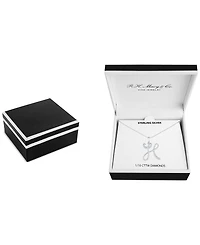 Diamond Fancy Initial 18" Pendant Necklace (1/10 ct. t.w.) in Sterling Silver