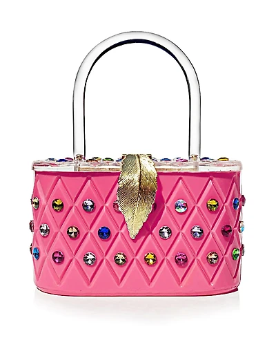 Women's Angel Rainbow Acrylic Box Clutch Bag