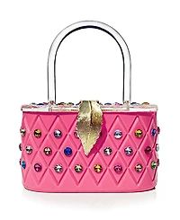 Women's Angel Rainbow Acrylic Box Clutch Bag