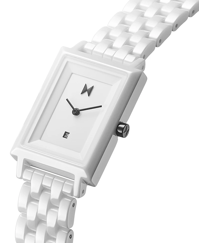 Mvmt Women's Signature Square White Ceramic Bracelet Watch 26mm