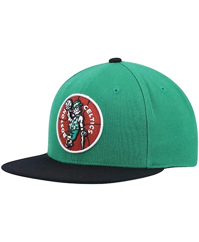 Men's Mitchell & Ness Kelly Green and Black Boston Celtics Hardwood Classics Team Two-Tone 2.0 Snapback Hat