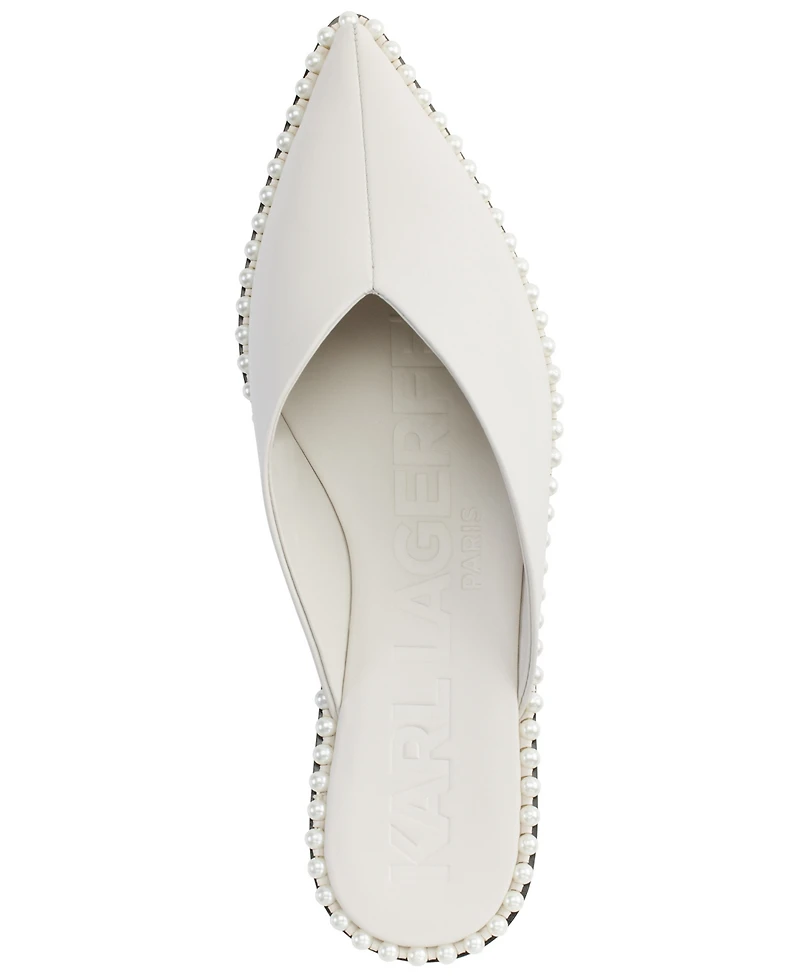 Karl Lagerfeld Paris Women's Vyra Studded Mule Flats