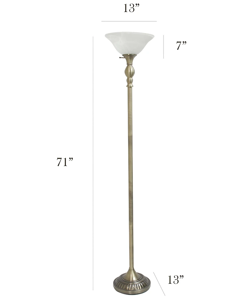 Elegant Designs 1 Light Torchiere Floor Lamp
