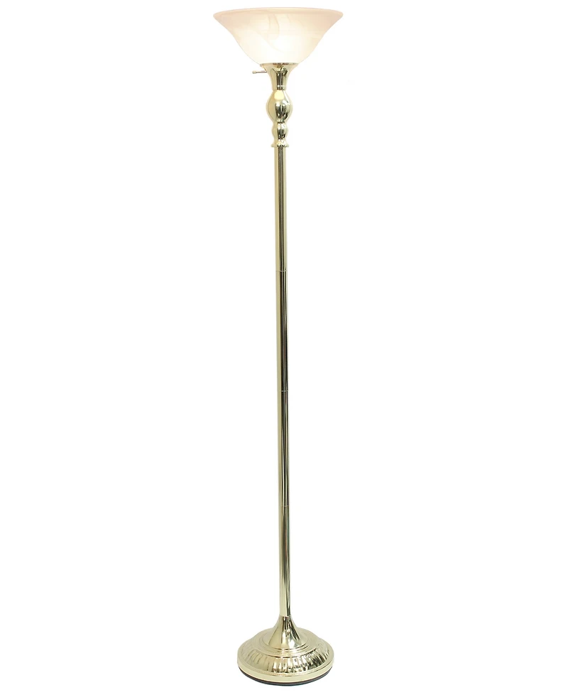 Elegant Designs 1 Light Torchiere Floor Lamp - Gold
