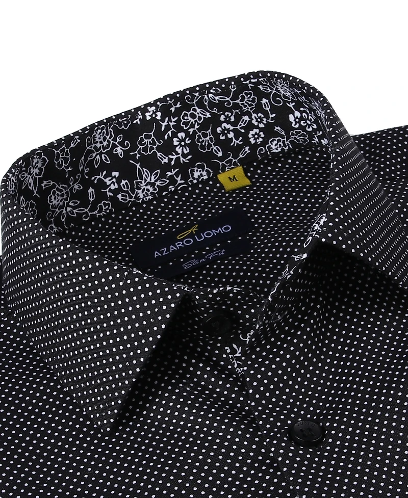 Men's Business Geometric Long Sleeve Button Down Shirt