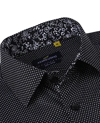Men's Business Geometric Long Sleeve Button Down Shirt