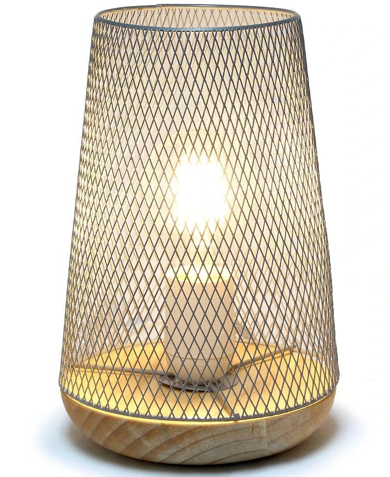 Simple Designs Wired Mesh Uplight Table Lamp