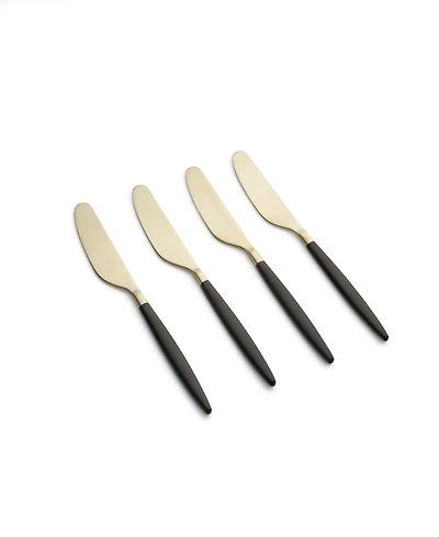 Cambridge Silversmiths Gaze Two Tone Black-Gold Satin Spreaders Set, 4 Piece