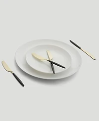 Cambridge Silversmiths Gaze Two Tone Black-Gold Satin Spreaders Set, 4 Piece