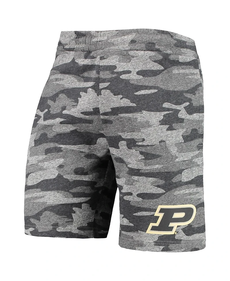 Men's Concepts Sport Charcoal, Gray Purdue Boilermakers Camo Backup Terry Jam Lounge Shorts