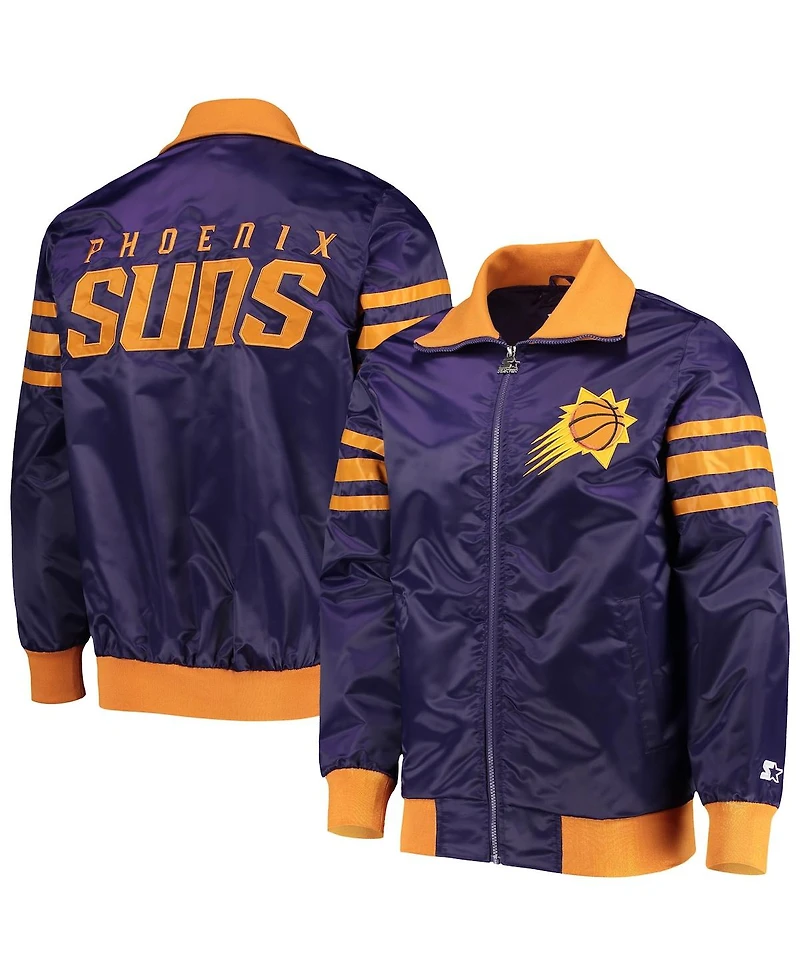 Men's Starter Purple Phoenix Suns The Captain Ii Full-Zip Varsity Jacket