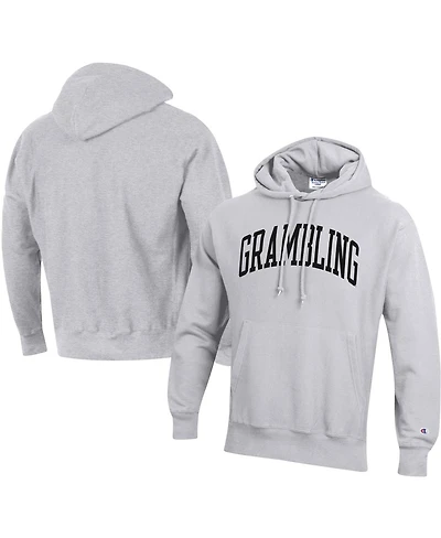 Men's Champion Gray Grambling Tigers Tall Arch Pullover Hoodie