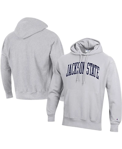 Men's Champion Gray Jackson State Tigers Tall Arch Pullover Hoodie