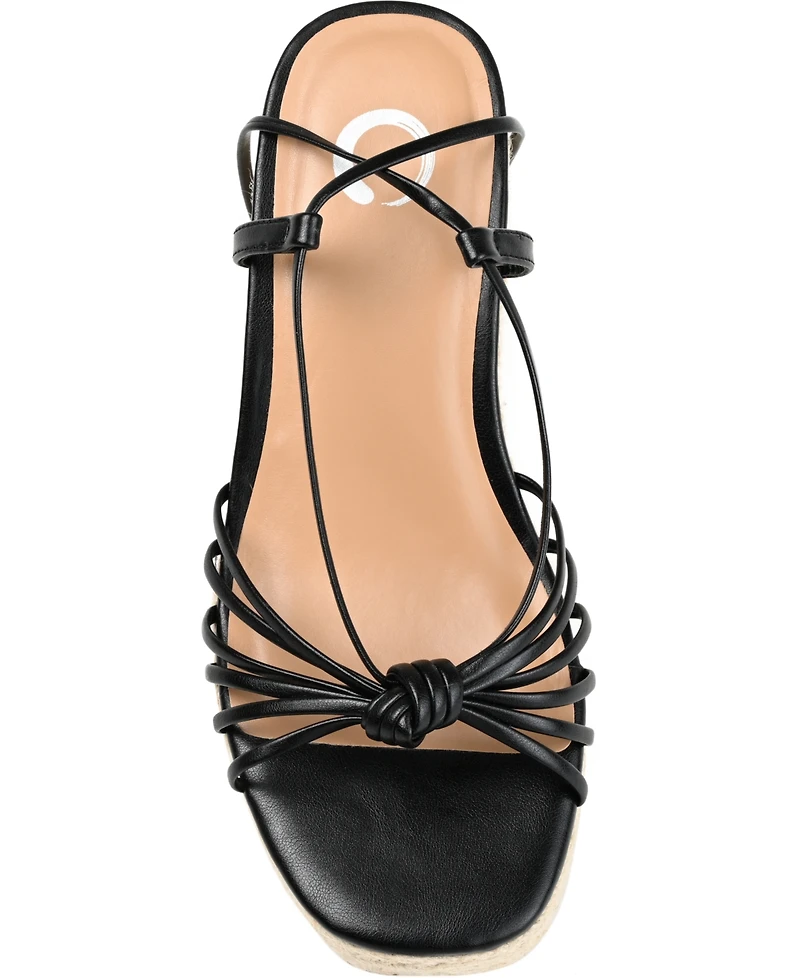 Journee Collection Women's Catalinn Tie-Up Espadrille Wedge Sandals