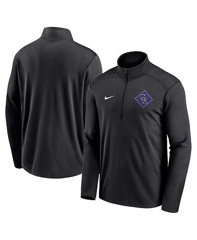 Men's Nike Black Colorado Rockies Diamond Icon Pacer Performance Quarter-Zip Top