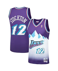 Men's Mitchell & Ness John Stockton Purple Utah Jazz 1996-97 Hardwood Classics Swingman Player Jersey