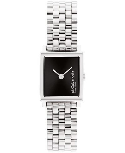 Calvin Klein Women's Swiss Elongated Stainless Steel Bracelet Watch 19mm
