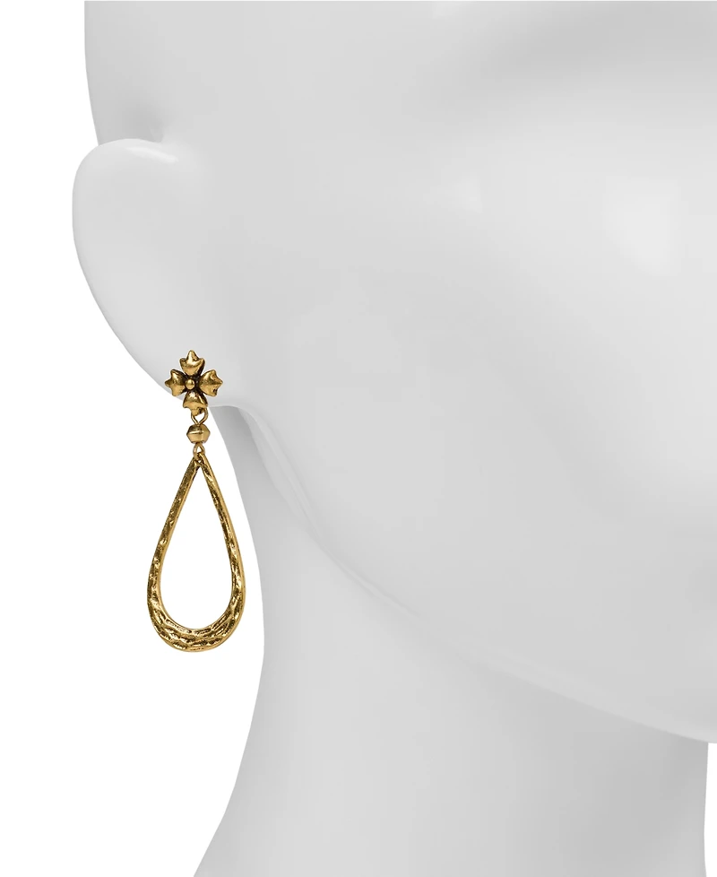 Patricia Nash Gold-Tone Floret & Tear-Shape Drop Earrings