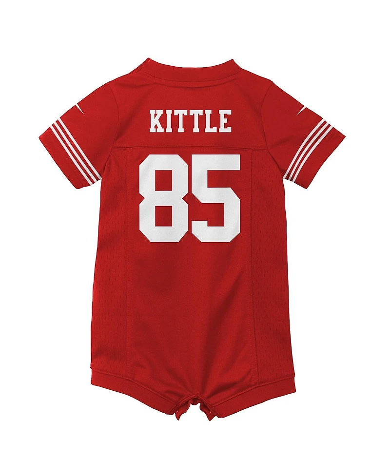 Infant Girls and Boys Nike George Kittle Scarlet San Francisco 49ers Romper Game Jersey