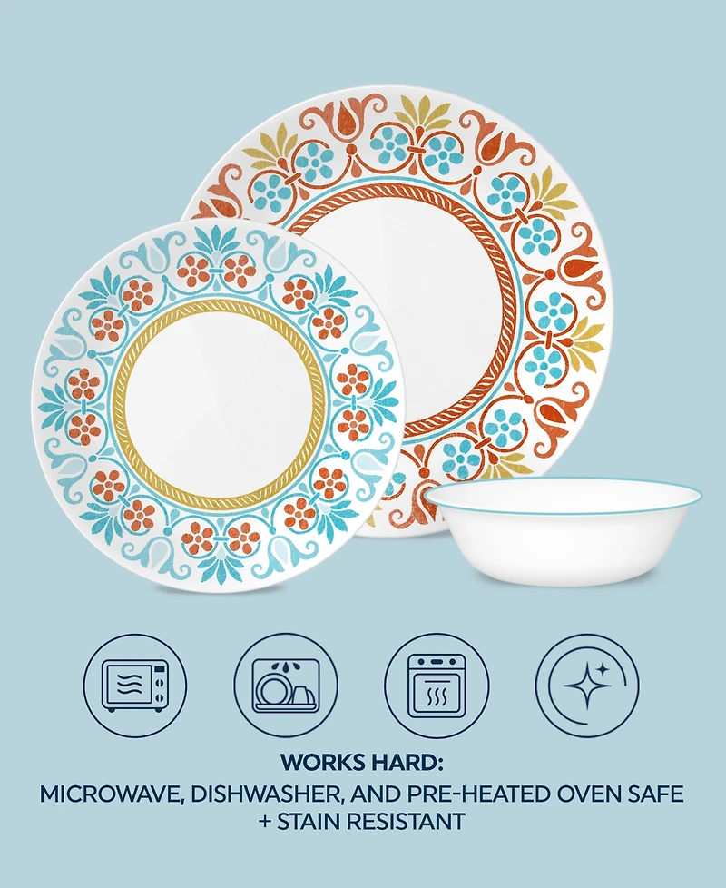 Corelle Global Collection Terracotta Dreams 12 Pc. Dinnerware Set, Service for 4
