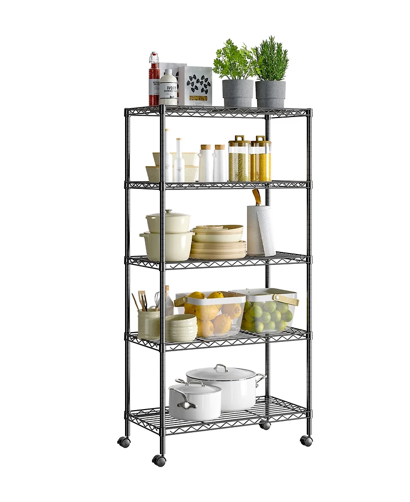 Seville Classics 5-Tier Black Epoxy Steel Wire Shelving
