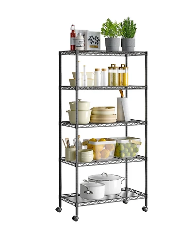 Seville Classics 5-Tier Black Epoxy Steel Wire Shelving