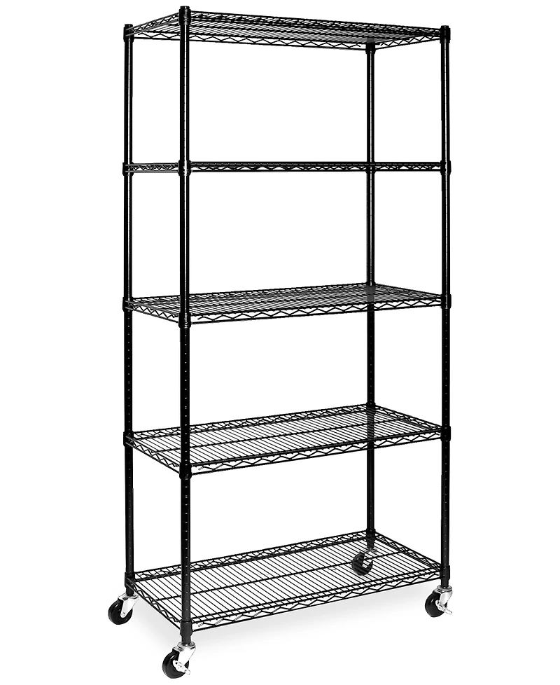 Seville Classics UltraDurable Commercial-Grade 5-Tier Nsf Wire Shelving with Wheels
