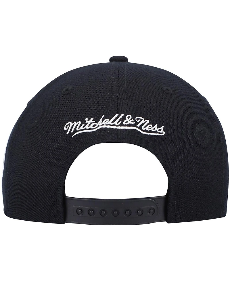 Men's Mitchell & Ness Black Brooklyn Nets Hardwood Classics Script 2.0 Snapback Hat