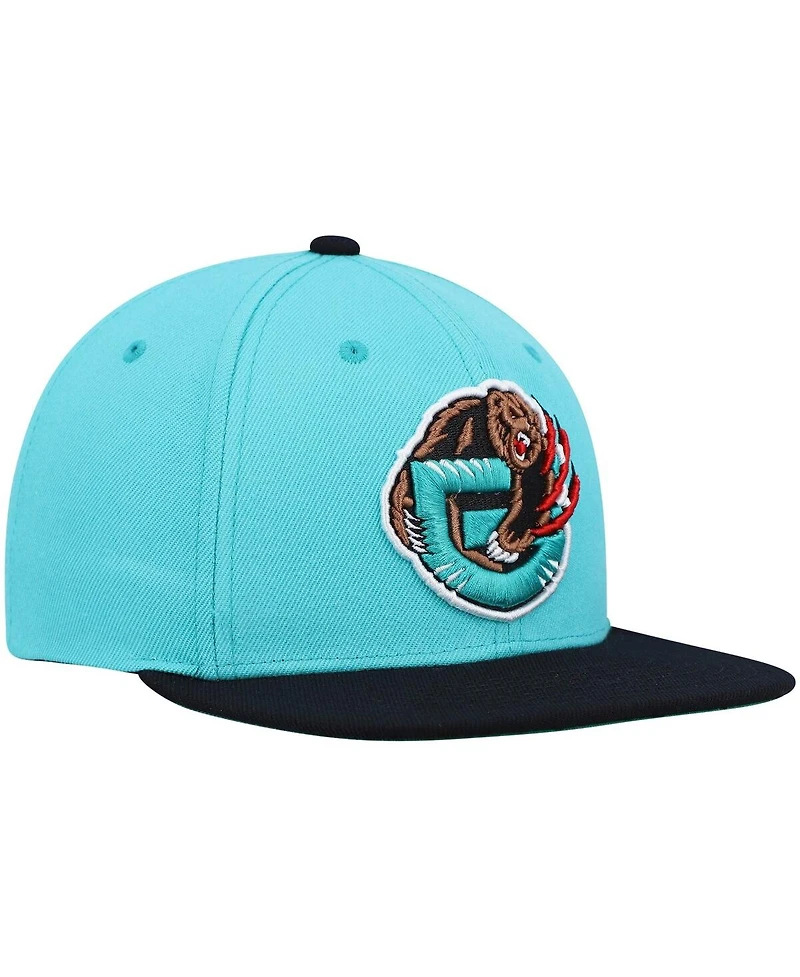 Men's Mitchell & Ness Turquoise, Black Vancouver Grizzlies Hardwood Classics Team Two-Tone 2.0 Snapback Hat