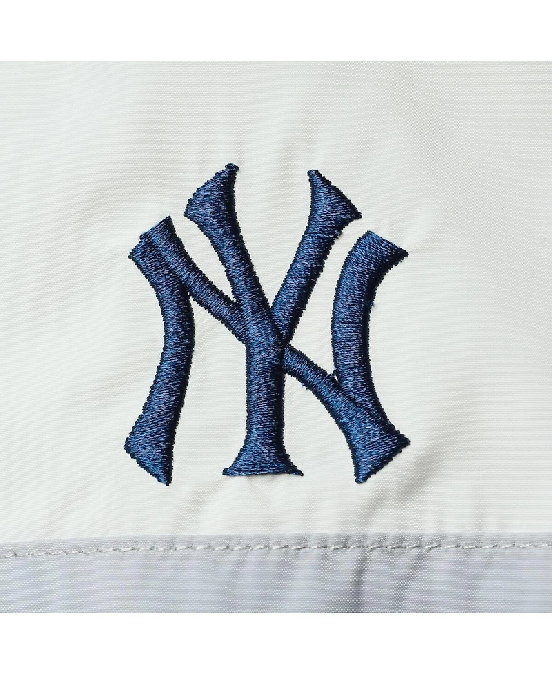 Women's The Wild Collective Navy New York Yankees Colorblock Track Raglan Full-Zip Jacket