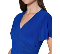 kensie Flutter-Sleeve Midi Dress
