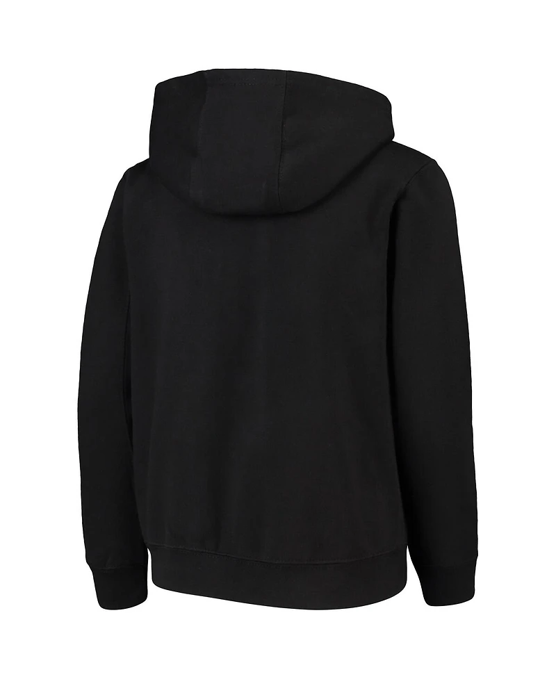 Big Boys Black Chicago White Sox Team Color Wordmark Full-Zip Hoodie