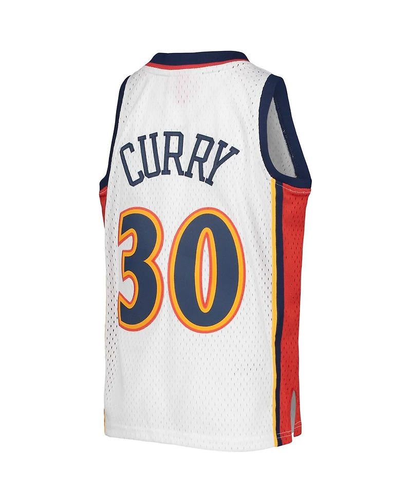 Big Boys Mitchell & Ness Stephen Curry White Golden State Warriors 2009-10 Hardwood Classics Swingman Jersey