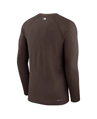 Men's Nike Brown San Diego Padres Authentic Collection Raglan Performance Long Sleeve T-shirt