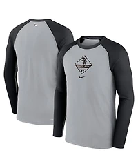 Men's Nike Gray, Black Chicago White Sox Game Authentic Collection Performance Raglan Long Sleeve T-shirt