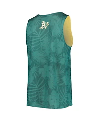 Men's Foco Green, Gold Oakland Athletics Floral Reversible Mesh Tank Top