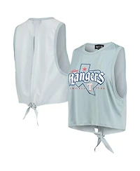Women's The Wild Collective Light Blue Texas Rangers Open Back Twist-Tie Tank Top