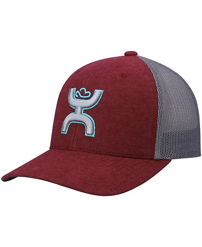 Men's Hooey Maroon, Gray Sterling Trucker Snapback Hat
