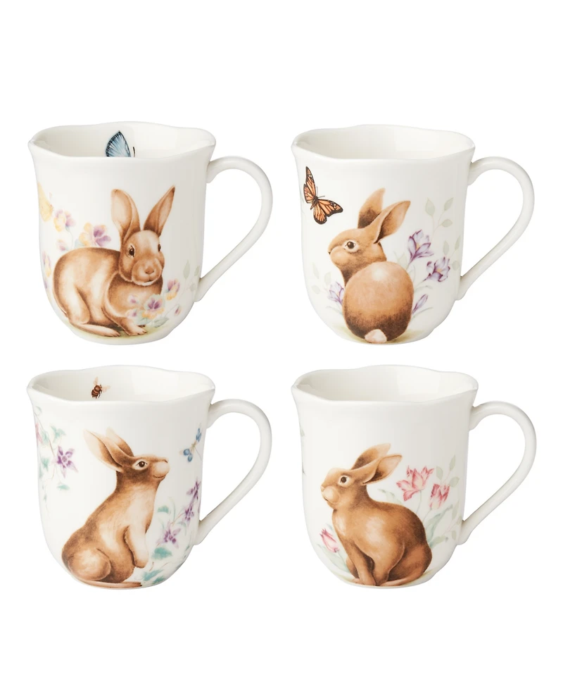 Lenox Butterfly Meadow Bunny Mugs, Set of 4